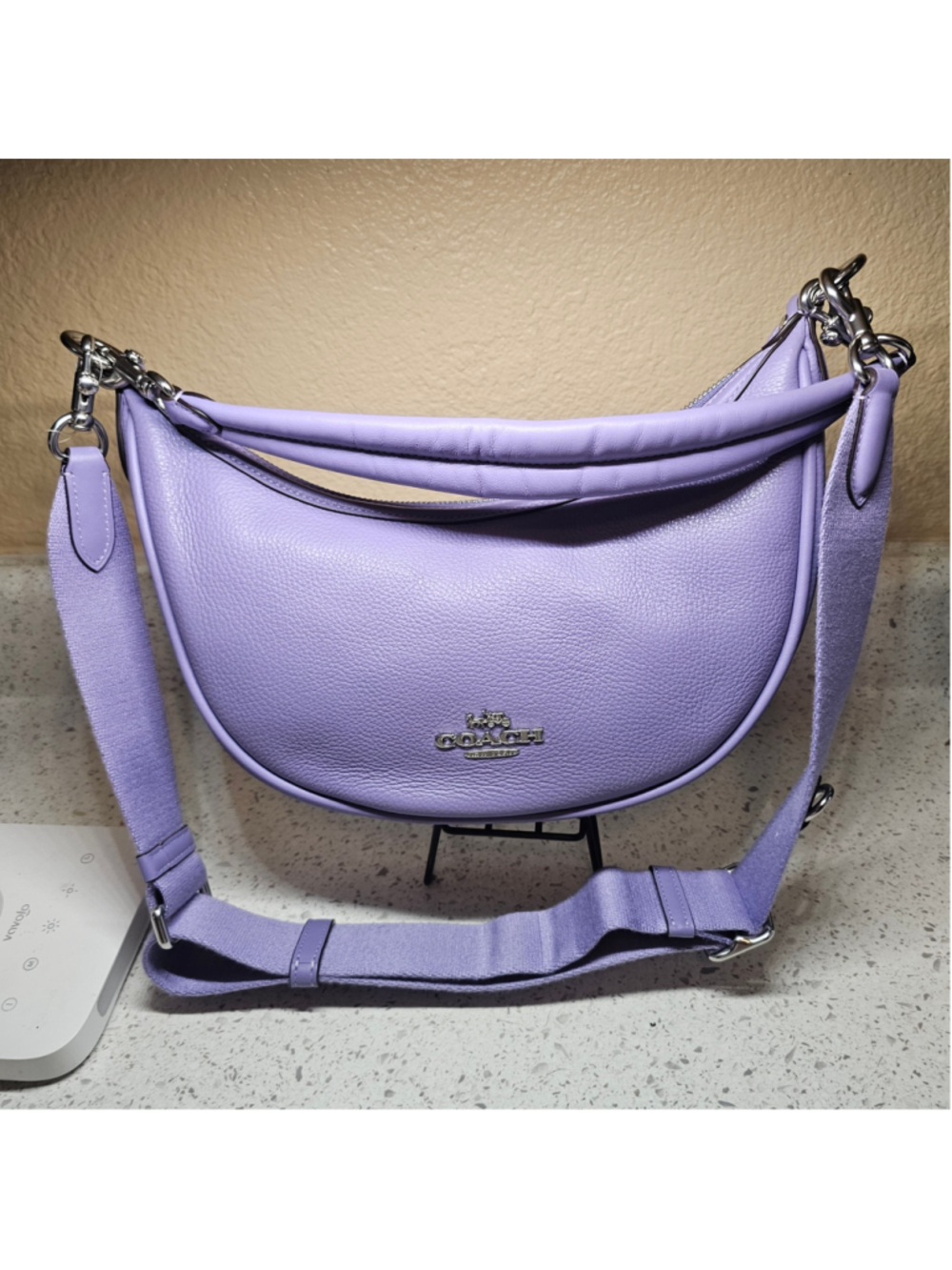 Coach Laurel Leather Shoulder Bag in Lavender (Style CR282)